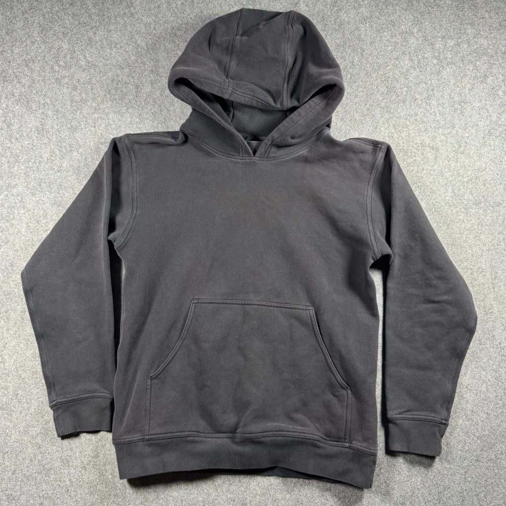 Lululemon City Sweat Pullover Hoodie Washed Black Charcoal Grey Mens Small